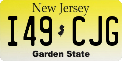 NJ license plate I49CJG