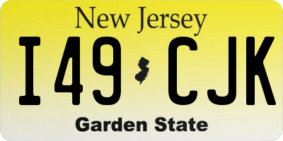 NJ license plate I49CJK