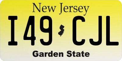 NJ license plate I49CJL