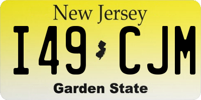 NJ license plate I49CJM