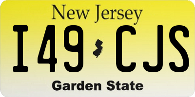NJ license plate I49CJS