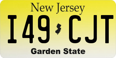 NJ license plate I49CJT