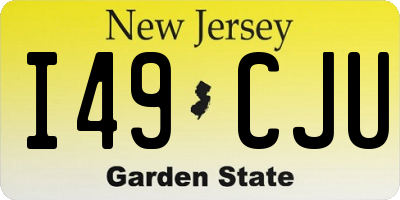 NJ license plate I49CJU