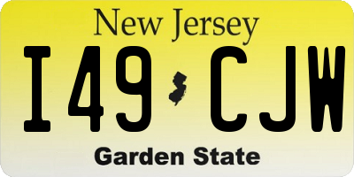 NJ license plate I49CJW
