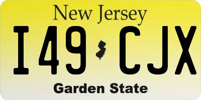 NJ license plate I49CJX