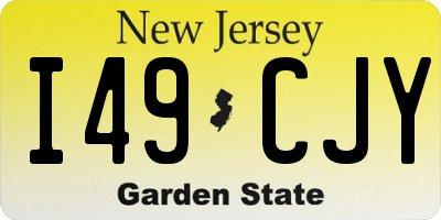NJ license plate I49CJY