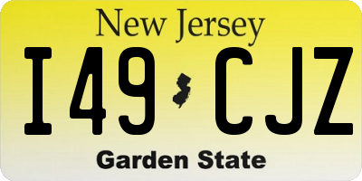 NJ license plate I49CJZ