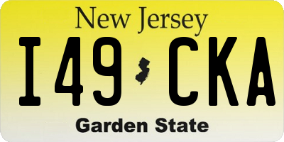 NJ license plate I49CKA
