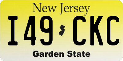 NJ license plate I49CKC