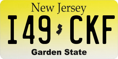 NJ license plate I49CKF