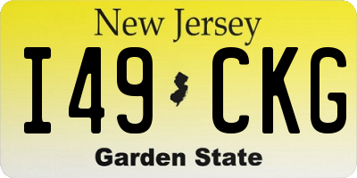 NJ license plate I49CKG