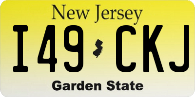 NJ license plate I49CKJ