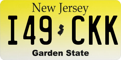 NJ license plate I49CKK