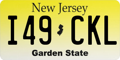 NJ license plate I49CKL