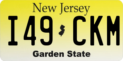 NJ license plate I49CKM