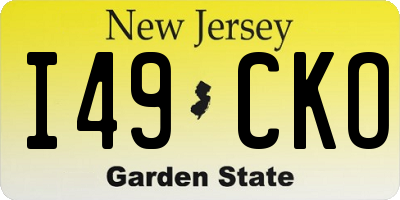 NJ license plate I49CKO