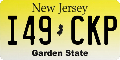 NJ license plate I49CKP