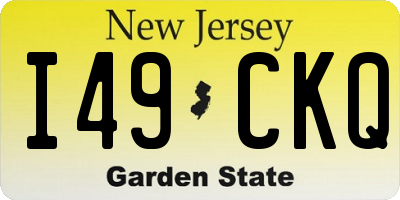 NJ license plate I49CKQ