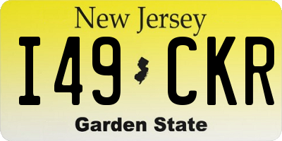NJ license plate I49CKR