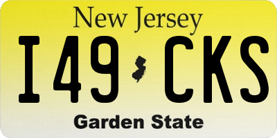 NJ license plate I49CKS