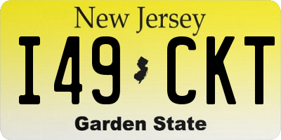 NJ license plate I49CKT