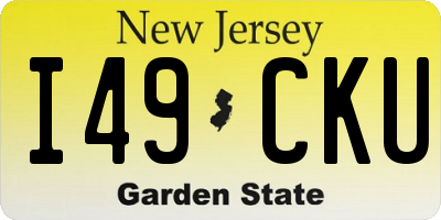 NJ license plate I49CKU