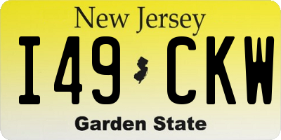 NJ license plate I49CKW