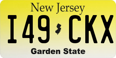 NJ license plate I49CKX