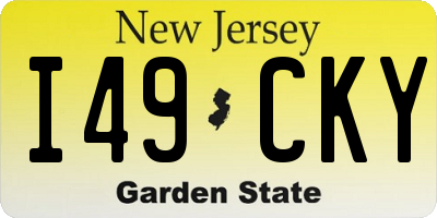 NJ license plate I49CKY