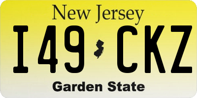 NJ license plate I49CKZ