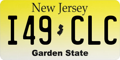 NJ license plate I49CLC