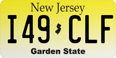 NJ license plate I49CLF