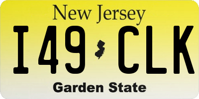 NJ license plate I49CLK