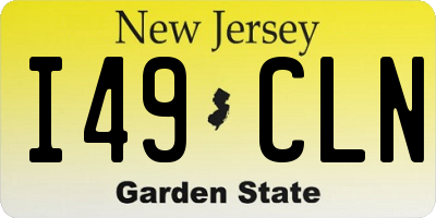 NJ license plate I49CLN