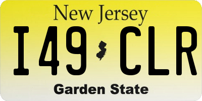 NJ license plate I49CLR