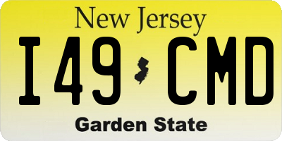 NJ license plate I49CMD