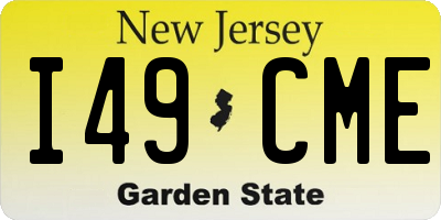 NJ license plate I49CME