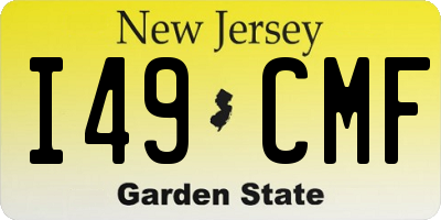 NJ license plate I49CMF