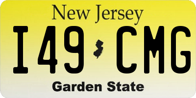 NJ license plate I49CMG