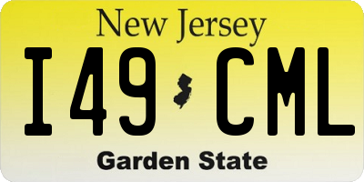 NJ license plate I49CML