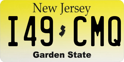 NJ license plate I49CMQ