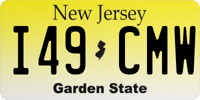 NJ license plate I49CMW