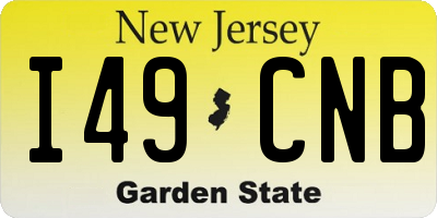 NJ license plate I49CNB