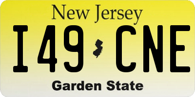 NJ license plate I49CNE