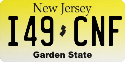 NJ license plate I49CNF