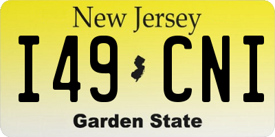 NJ license plate I49CNI