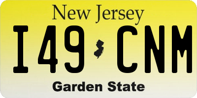 NJ license plate I49CNM