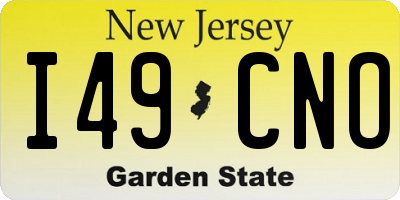 NJ license plate I49CNO
