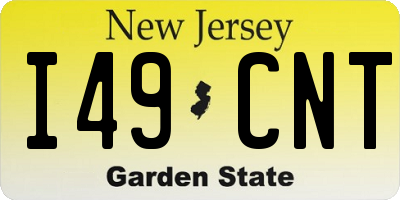 NJ license plate I49CNT