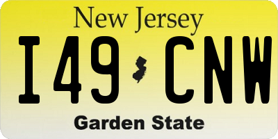 NJ license plate I49CNW